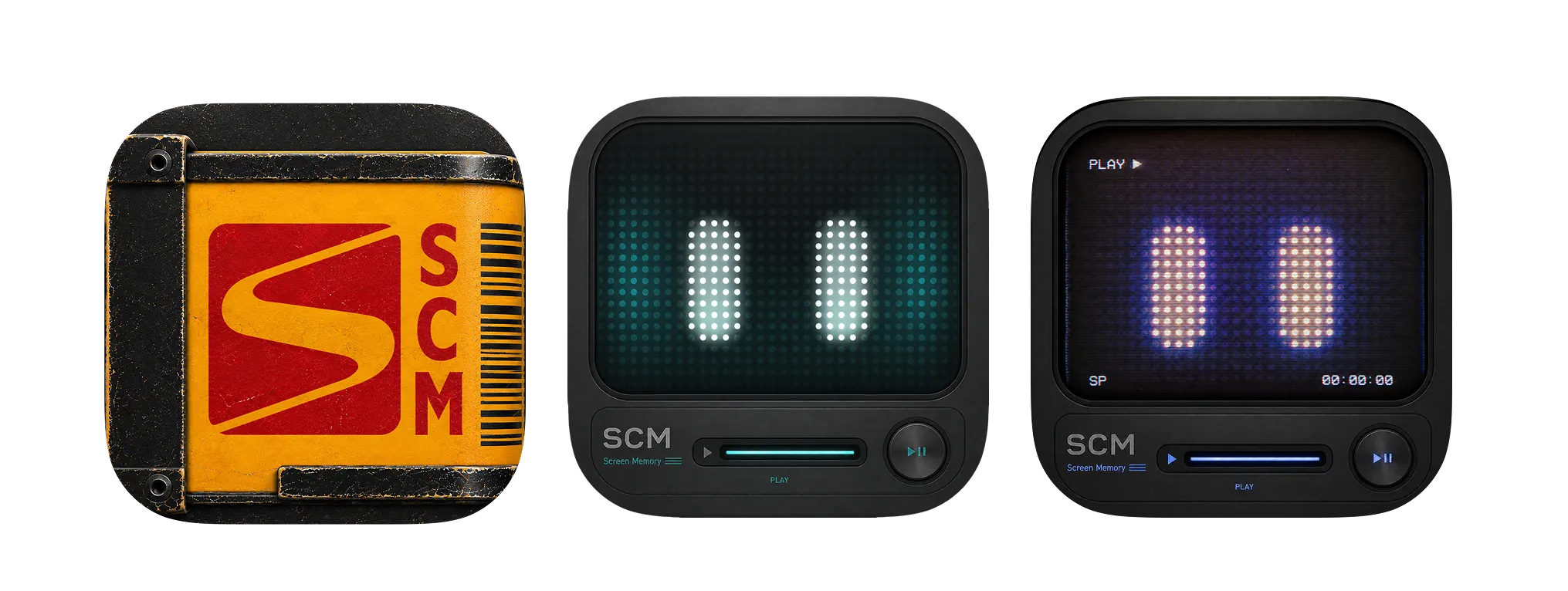 SCM app icon variations